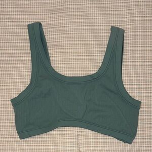 PINK Victoria's Secret Deep Teal Ribbed Sports Bralette